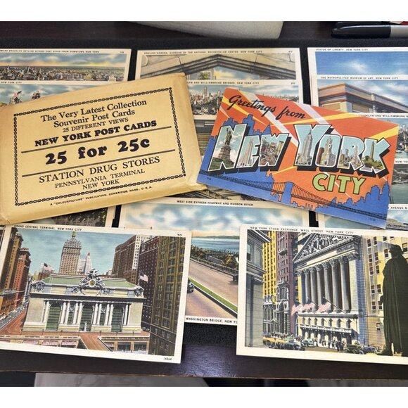 New York Post Cards Other - New York City Postcards (17) Views NYC Buildings Vintage Old NY Post Cards 1943